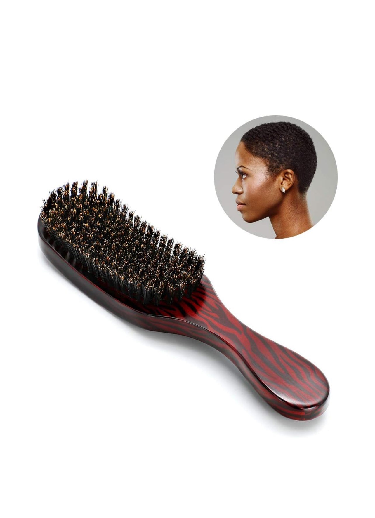 Brown Boar Bristles Wavy Hair Brush