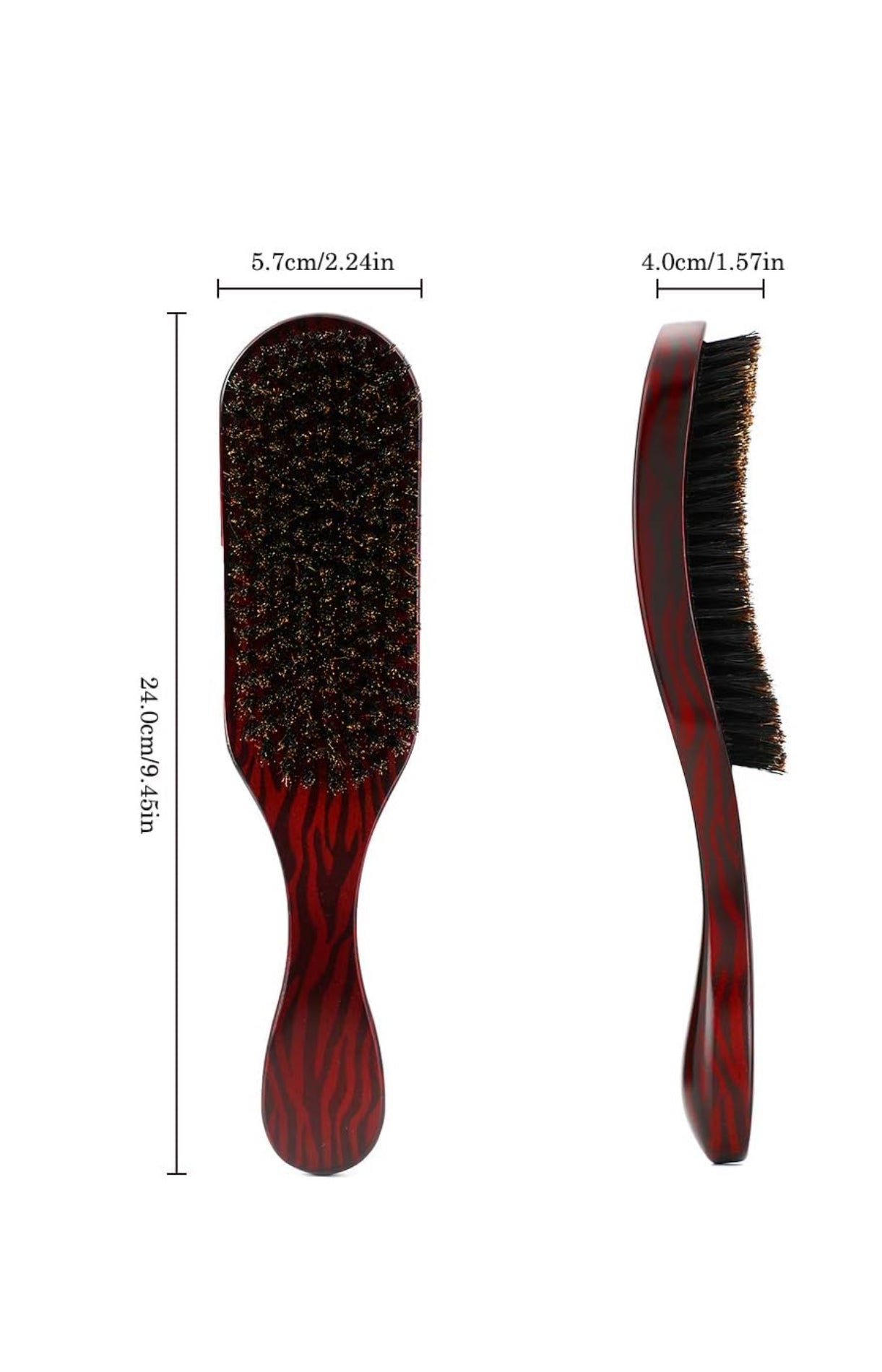 Brown Boar Bristles Wavy Hair Brush