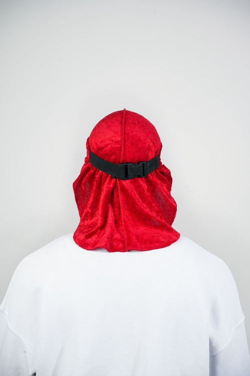 Adjustable red velvet durag for hair protection