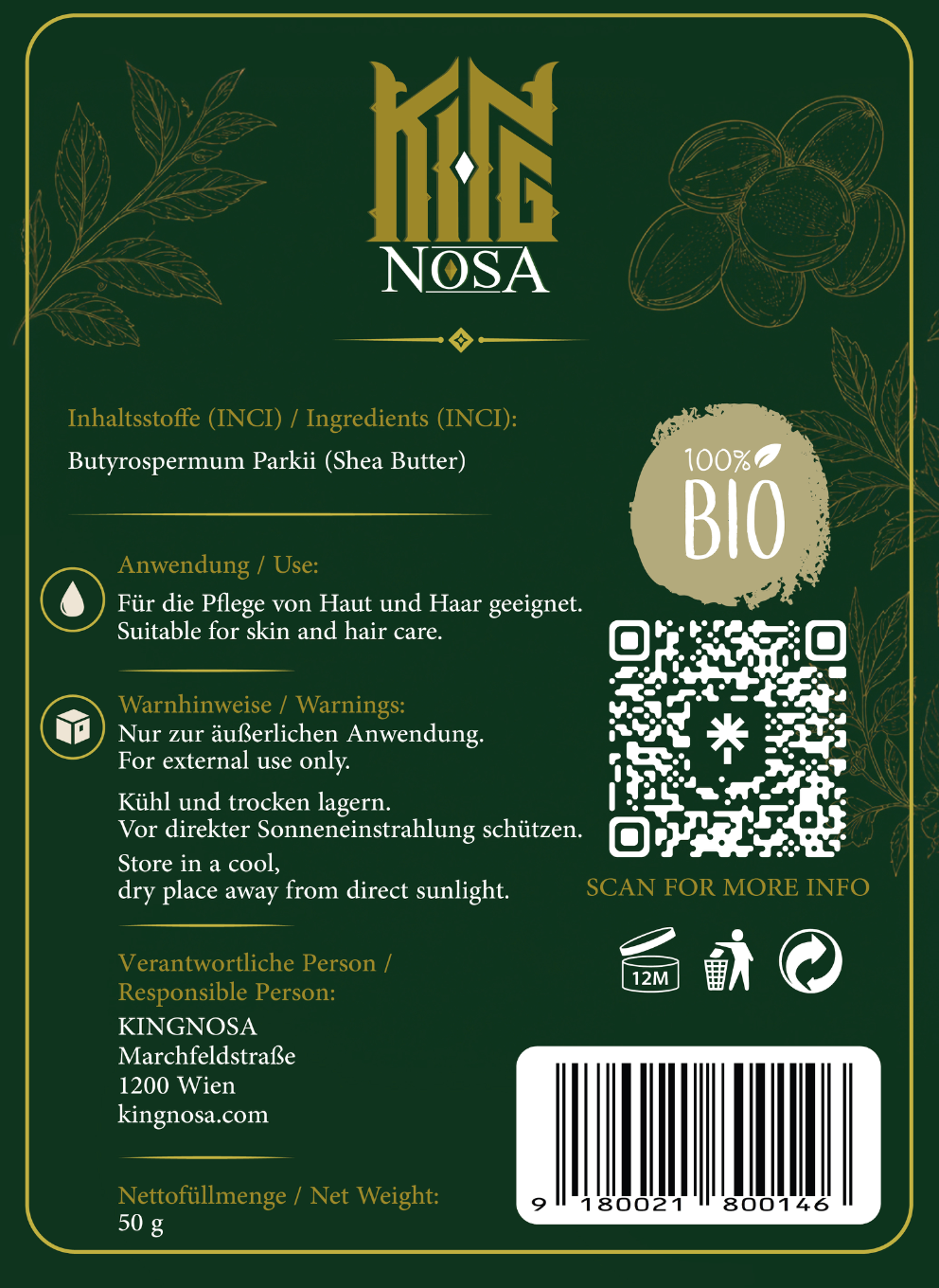 KINGNOSA Raw Shea Butter | Natural Hair & Skin Moisturiser